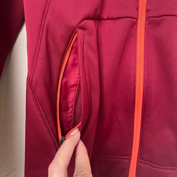 NIKE Womens Dri-Fit Hooded Full Zip Jacket Pockets Running Gym Red Size Small - Picture 4 of 9